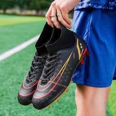 Boy's High Top AG Football Cleat Non Slip Outdoor Soccer Shoes
