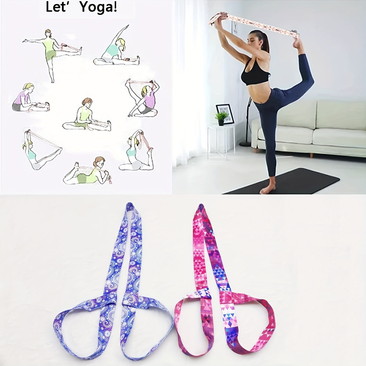 2pcs Yoga Mat Storage Rope Fitness Training Band