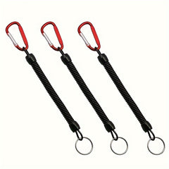 3pcs Anti-lost Retractable Keychain Spring Rope for Outdoor Camping Hiking