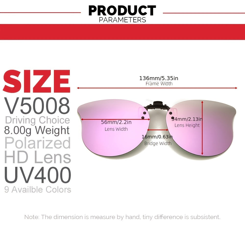 Cat Eye Polarized Clip on Flip Up Unisex Sunglasses