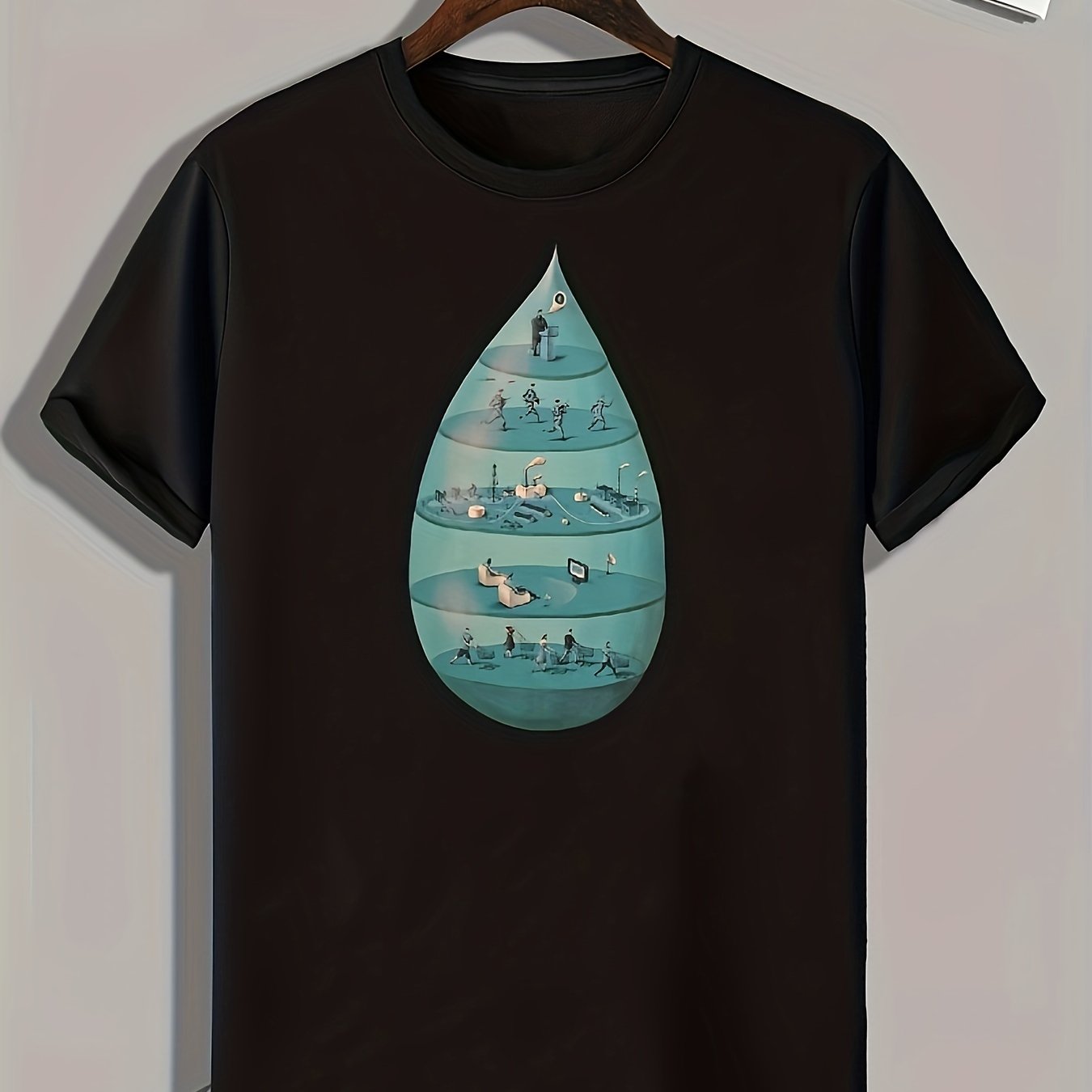 Pattern Print Men's Graphic T-shirt for Summer