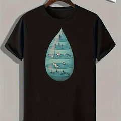 Pattern Print Men's Graphic T-shirt for Summer