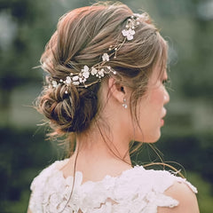 Faux Pearl & Flower Bridal Hair Vine