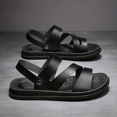 Men's Open Toe Cross Strap Sandals Anti-Skid Rubber Sole
