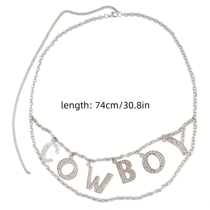 Cowboy Rhinestone Inlaid Belly Chain Dress Pants Accessory