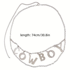 Cowboy Rhinestone Inlaid Belly Chain Dress Pants Accessory