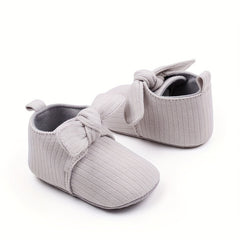 Girl's Slip On Walking Shoes With Bowknot