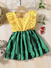 Toddler Girls Watermelon Graphic Princess Dress for Party