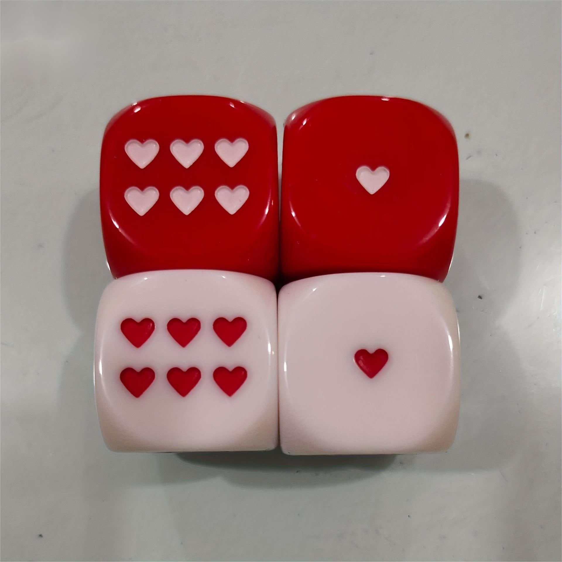 Heart Shaped Dice for Party Games 25mm 6 Sided