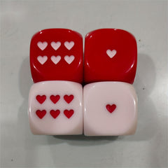 Heart Shaped Dice for Party Games 25mm 6 Sided