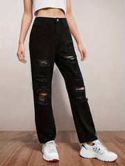 Girls Ripped Jeans Casual Pocket Denim Pants Teen Kids Spring Summer