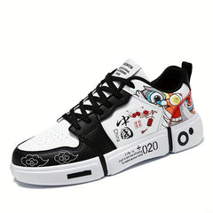 Anime Print Lace Up Skate Shoes for Men