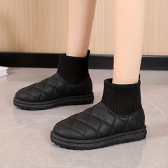 Women's Quilted Snow Boots Elastic Thermal Winter Ankle Boots