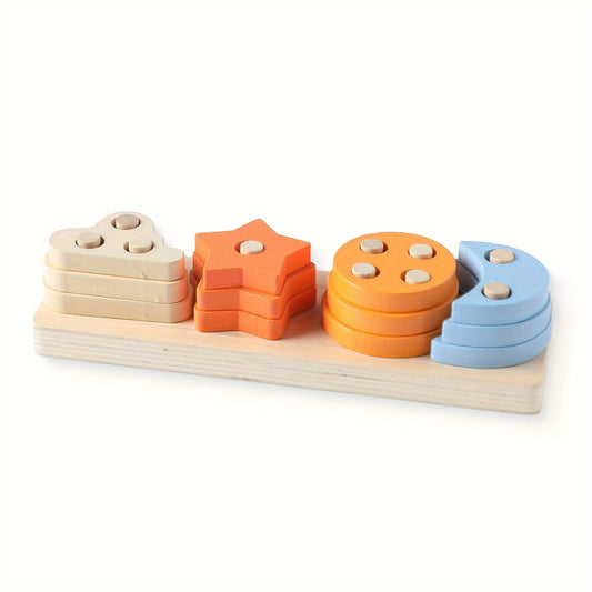 Wooden Geometric Shape Matching Column Group Toys