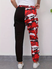 Colorblock Camo High Rise Cargo Jogger Jeans