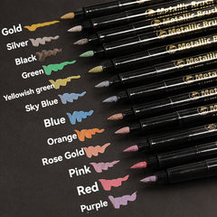 12 Metal Paint Brush Pens for DIY Non Fading Watercolor Markers