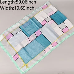 Chiffon Scarf Dot Print Geometric Block Shawl Casual Head Wrap