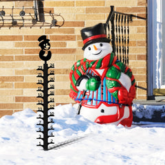 Snowman Snow Gauge Christmas Snowflake Measuring Gauge Metal Snowy Probe
