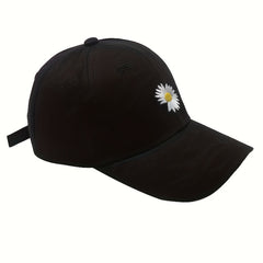 Unisex Daisy Embroidery Baseball Cap Lightweight Casual Dad Hats