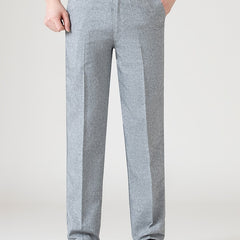 Men's Casual Solid Stretch Flax Dress Pants for Business