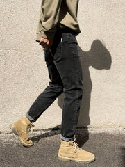 Classic Regular Fit Jeans Mens Casual Street Style All Match Denim Pants