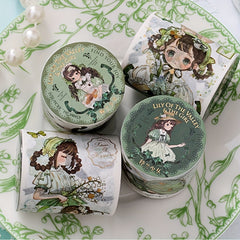 Girl Sticker Set Washi Paper Tape for DIY Crafts Scrapbooking