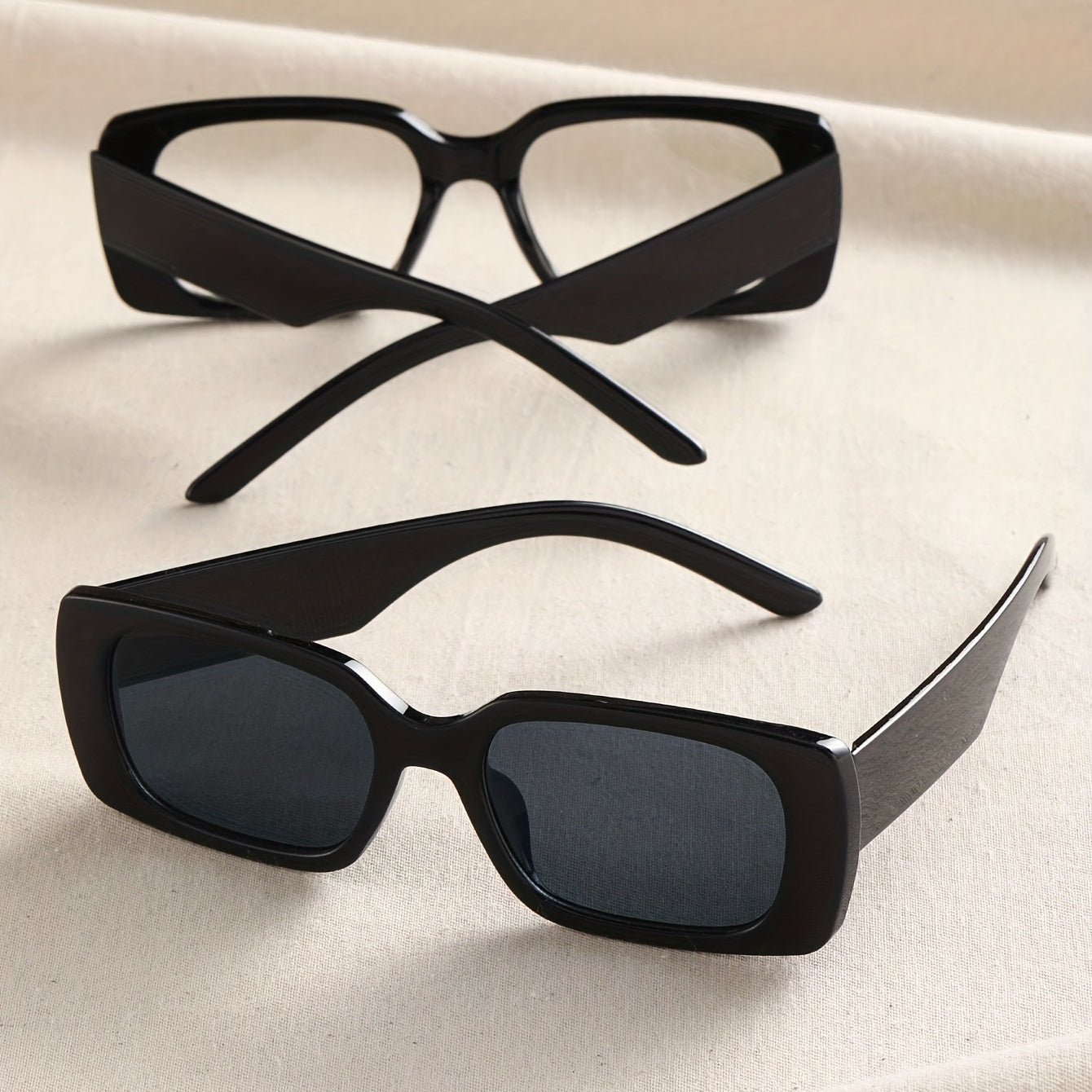 Rectangle Sunglasses For Women Men Punk Anti Glare Glasses