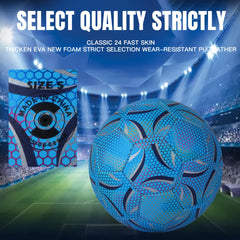 Glow Soccer Ball Size 5 Reflective For Indoor And Outdoor Training