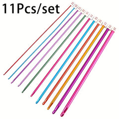 11pcs Colorful Aluminum Crochet Hooks Knitting Needles Set for Knitter