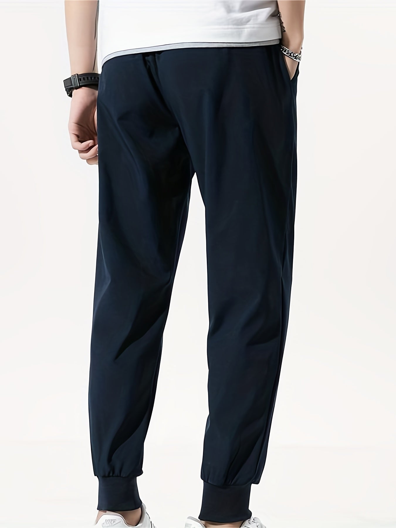 Men's Casual Solid Sports Pants with Zipper