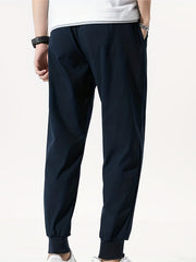 Men's Casual Solid Sports Pants with Zipper