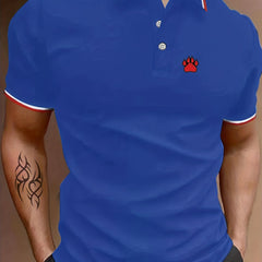 Men's Bear Claw Graphic Polo Shirt Casual Stretch Breathable Lapel