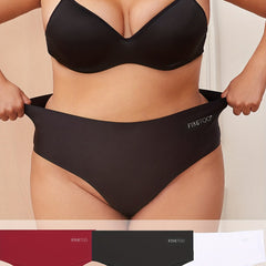 3 Pack Plus Size Panties Set Women's Plus Seamless High Rise Thong