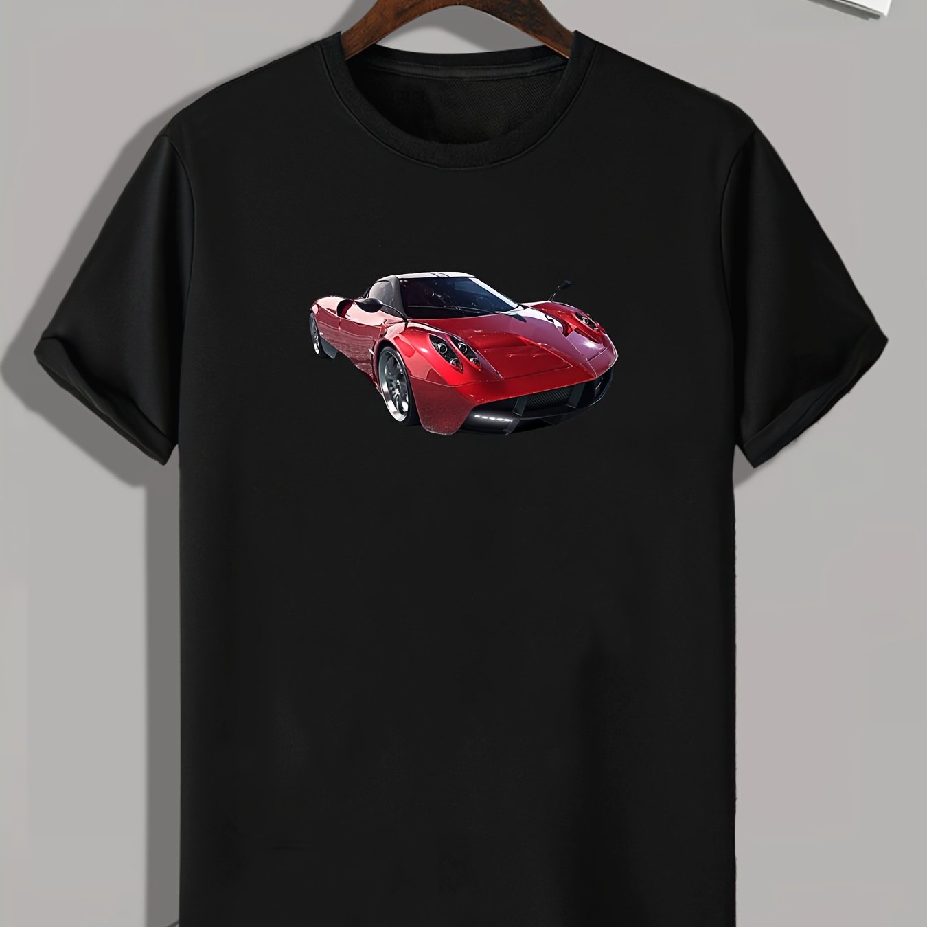 Sports Car Print Men's Graphic T-shirt Casual Tee