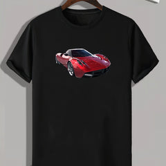 Sports Car Print Men's Graphic T-shirt Casual Tee