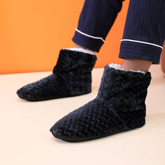Men's Cozy Plush Bootie Slippers Winter Indoor Shoes