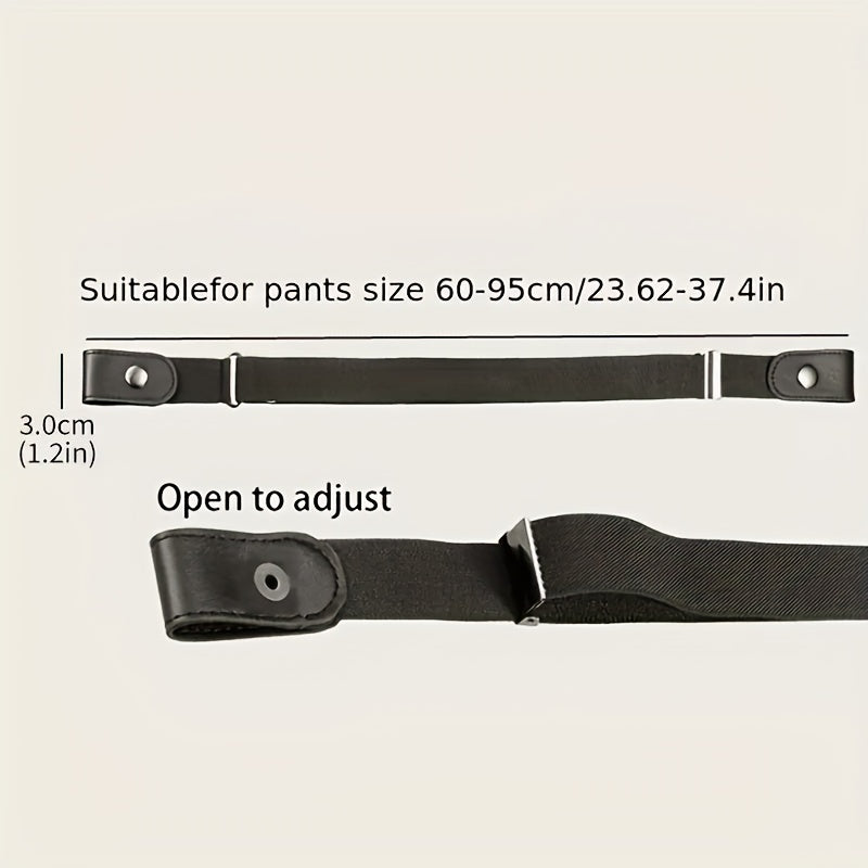 Invisible Pants Belt Casual Elastic Jeans Belt PU Leather Belt For Men