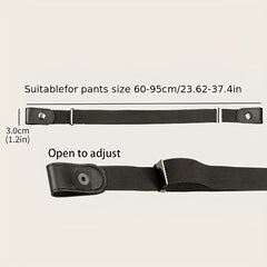 Invisible Pants Belt Casual Elastic Jeans Belt PU Leather Belt For Men