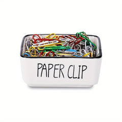 Square Paperclip Holder & Organizer for Desk