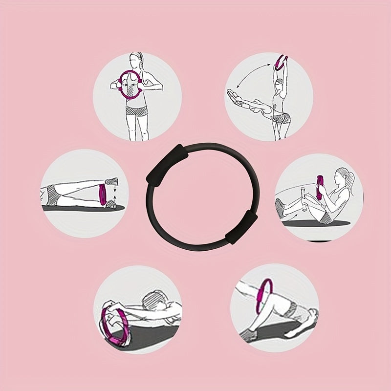 13.78in Fitness Ring Foam Handle Pilates Exercise Yoga Training