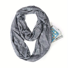 Star Image Infinity Scarf With Pocket Starry Sky Shawl Wrap