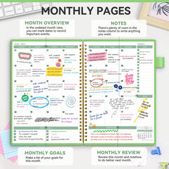 Undated Weekly Planner with Habit Tracker Spiral Notebook