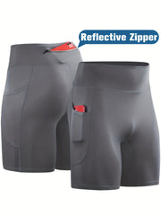 Men's Compression Shorts with Zipper Pocket Quick Dry Base Layer Sportswear