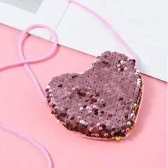 Sequin Coin Purse Girls Heart Bag Shoulder Bag