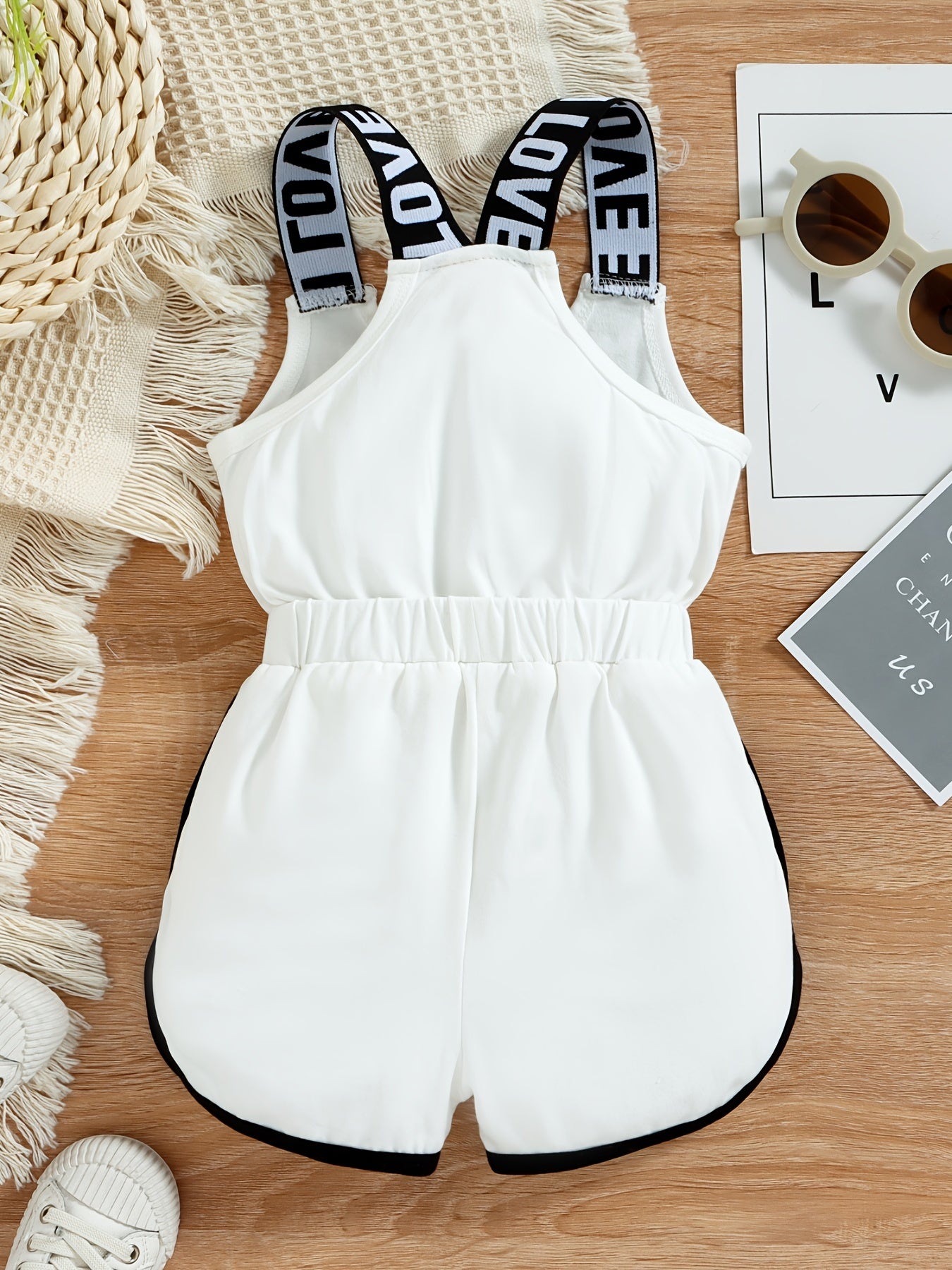 Cotton Ribbed Romper Spaghetti Strap for Toddler Girls