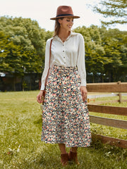 Floral Print Midi Skirt for Spring & Summer