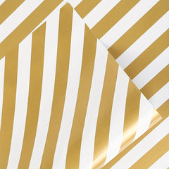 Golden Striped Polka Dot Gift Wrapping Tissue Paper Background