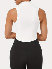 Solid Zipper Sleeveless Tank Top for Women