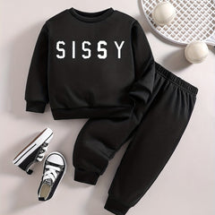 Toddler Baby SISSY Print Sweatshirt and Jogger Set