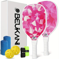 USAPA Approved Pickleball Paddles Set Of 2 with Rackets, Tapes, Overgrip, Towel